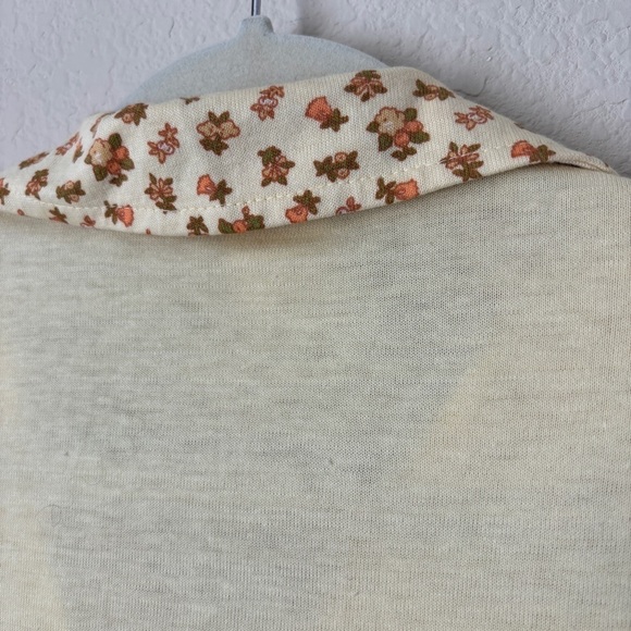 Vintage 70's Retro Ditsy Floral Printed Wide Collar Polo Shirt - Picture 9 of 11